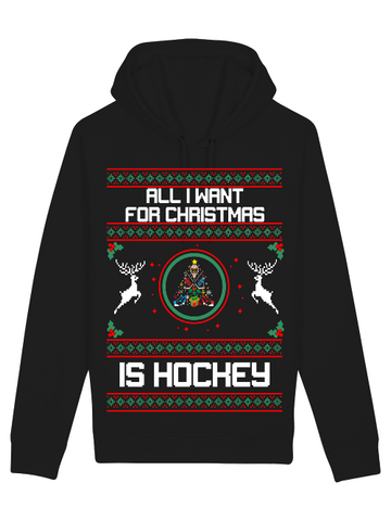 Hockey Christmas Pocket Hoodie